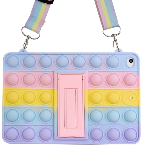 iPad- case 8:e 7:e 9:e Gen 10.2 Barn Flickor Toy Push Bubble Söt silikontablett