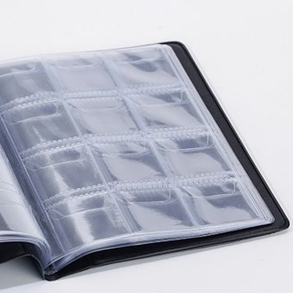 2 stk. 120 lommer myntalbum × 2, myntperm, myntoppbevaring, bok myntsamlingsalbum - mørkeblå + svart