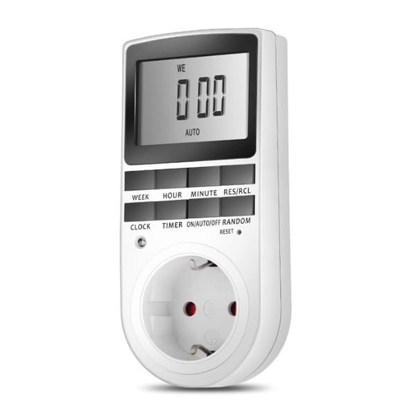 Elektrisk og digital stikkontaktprogrammerer, digital stikkontakt-timer med 10 daglige/ukentlige programmer-FY-