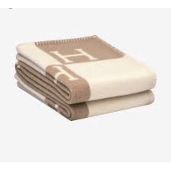 Vevd stripet H-sjal Flyteppe Flyteppe Tykkelse Ullpledd Khaki h Khaki h 130*180cm