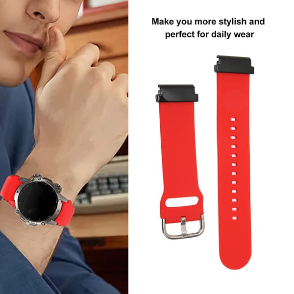 Udskiftningsrem 20mm Vandtæt Blød Quick Release Silikone Urrem til Garmin Fenix 7S Rød-FY-