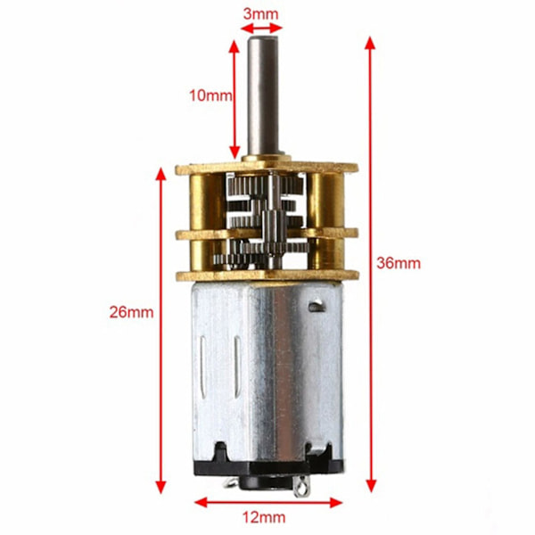 10 stk 30 RPM N20 -hastighetsreduksjonsmotor DC 6V med metallgirkasse