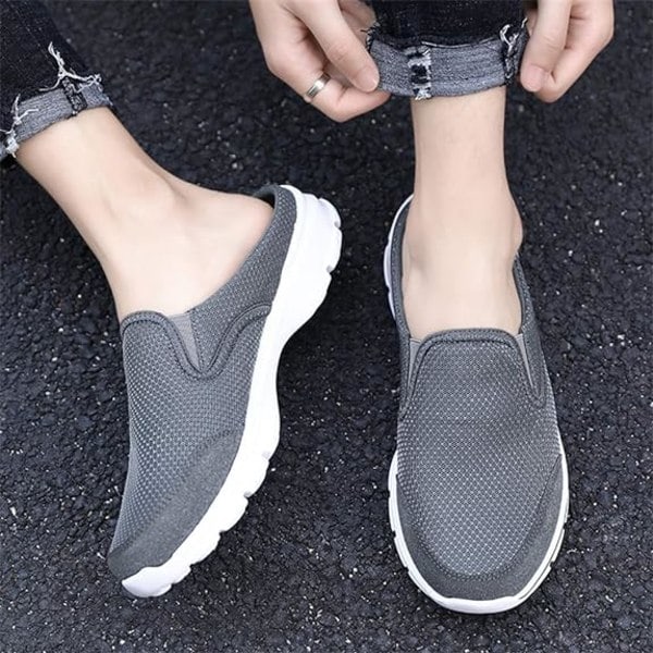 Herr Open Back Sneaker Clogs Knit Mules Skor Lättvikts andas tofflor