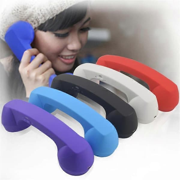 Wireless Bluetooth-compatible Retro Receiver Anti-radiation Telephone Handset External Microphone-FY- black