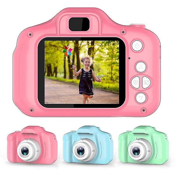 Smart Mini-kamera Barnkamera 1080p HD Digitalkamera Skjerm Med 32gb-kort pink