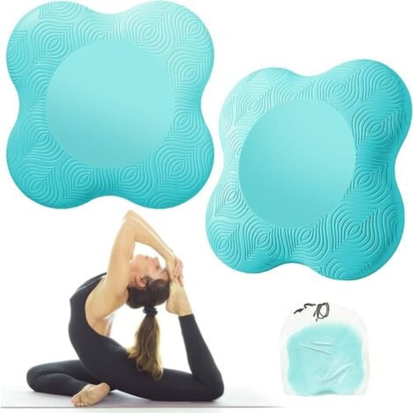 2 st Yoga Knäskydd Lätt Yoga Matta Knäskydd, Halkfri Yogamattor, Yogamatta för att skydda knän, handleder och armbågar Blå A