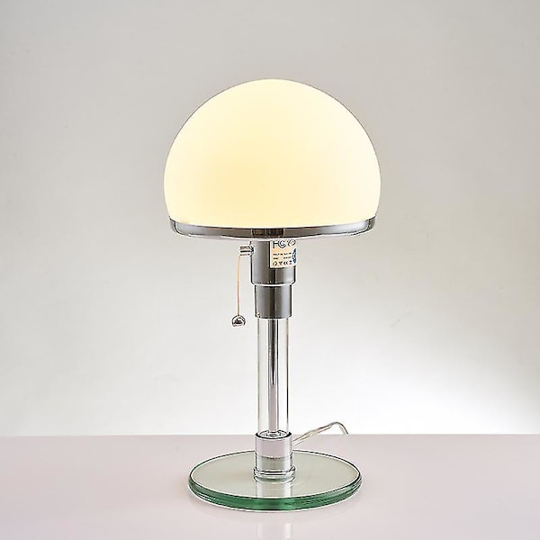 Nordisk Soveværelse Sengelampe LED Bordlampe Designer Bauhaus Lampe Enkel Glas Glasbase Glass Base UK PLUG
