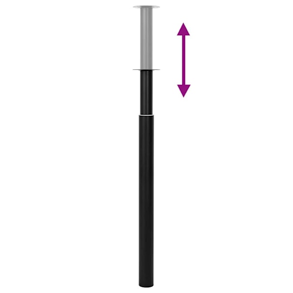 vidaXL Justerbare bordben 2 stk. 710 mm-1100 mm Sort '-PO-' Black Svart