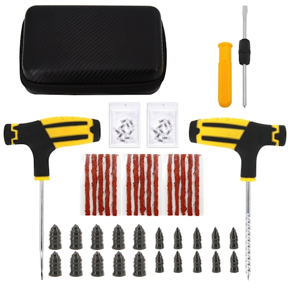 Auton Renkaan Korjaustyökalusarja Nastasarja Auto Pyörän Rengasrikko Tulppa Autotalli Pihtipihdit Tyhjiökalvo Naularuuvit Säilytyslaukulla Overseas-X42- Overseas CASE-B-26PCS