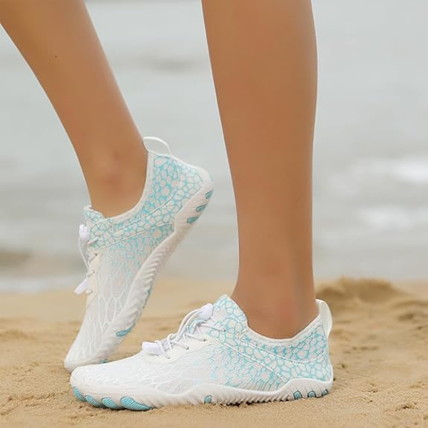 Hike Footwear Dam- og Herrskor Barfota Andningsbare og Halkfria Atletiske Vattenskor Hvit Grønn White Green 40
