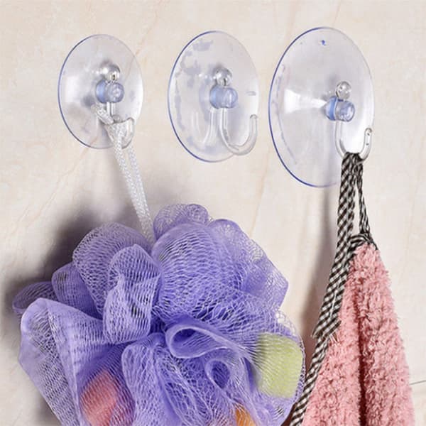 4-pack sugproppar med krok/sugkopp 50 mm transparent-FY-