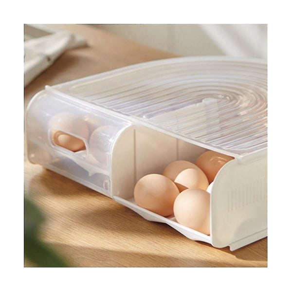 Ägghållare för kylskåp, U-formad ägglåda kylskåp, stapelbar äggförvaringsbehållare för