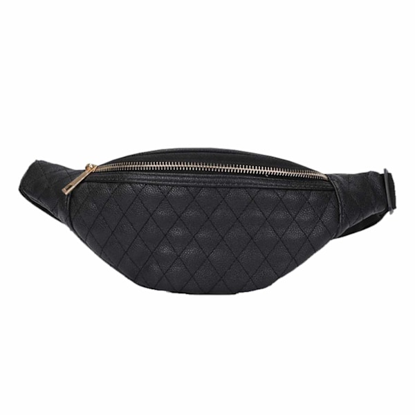 Svart Quiltad Midjeväska Magväska Bum Bag Cross Body Svart black