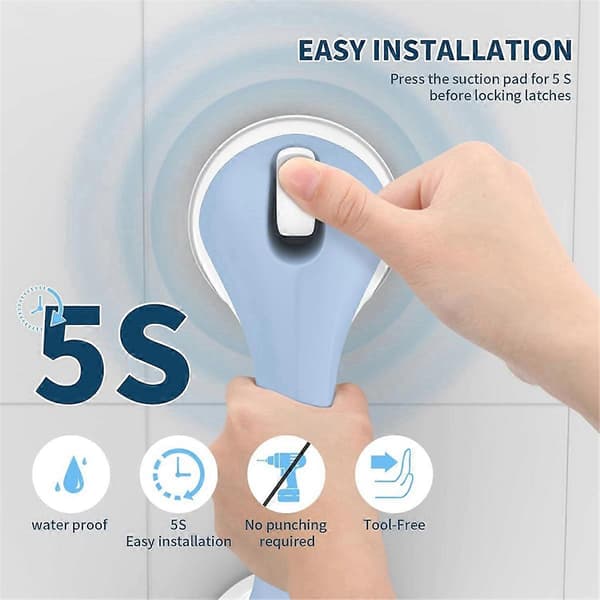 1-Pack Shower Handle, Suction Cup Bathtub Handle, Waterproof No Drilling, Removable Shower Handle-FY-