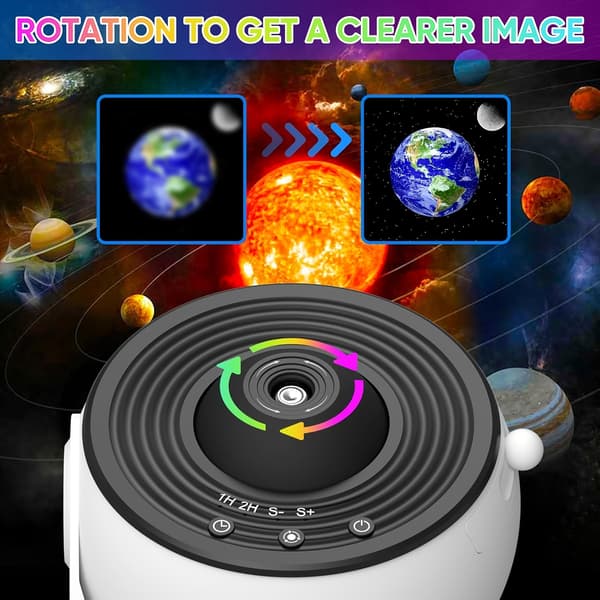Galakseprojektor Stjernehimmel Natlys LED USB Dæmpbar Bordplade Touch Control Black White
