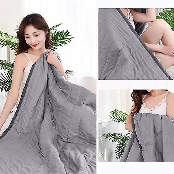 Sommer-Køletæppe - Istæppe til Varme Søvnige og Nattesved, Køletæppe med Dobbeltsidet Køleeffekt til Alle Sæsoner - Perfekt Grå-X42- Gray 180x200cm