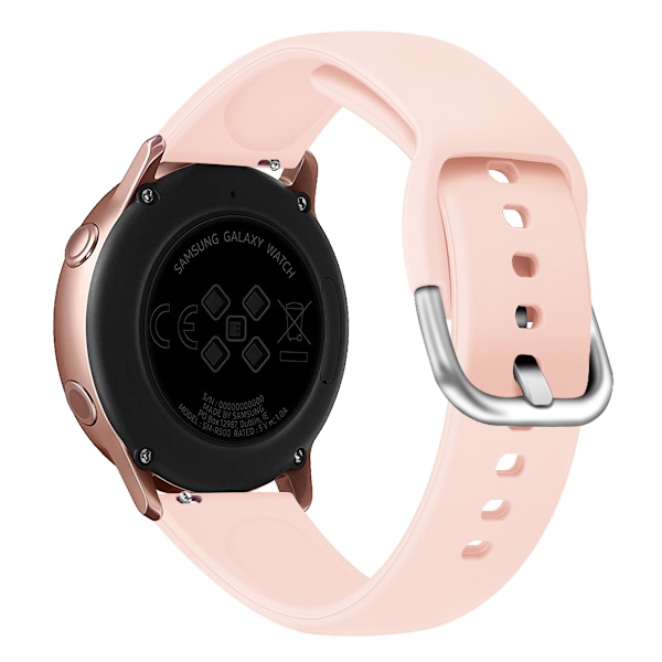 Silikonklokkearmbånd til Samsung Galaxy Watch 5 40mm 44mm/Watch 4 Classic 42mm 46mm, Garmin Vivoactive 3/ Rosa Rosa Lyserød