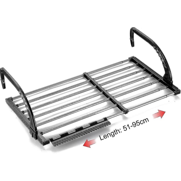 Radiator Torktumlare, Balkong Torktumlare, Vägg Torktumlare, Fällbar Torkställning, Rostfritt Stål, Utdragbar, Hängande Torktumlare (51-95 Cm), Vindtät