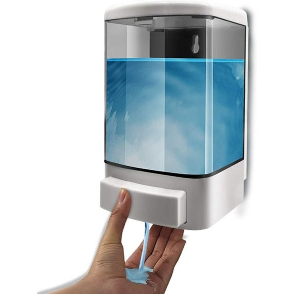 1000ML manuell tvåldispenser Plastbalsam Väggmonterad schampo duschgel dispenser rum tvålpump för badrum eller kök
