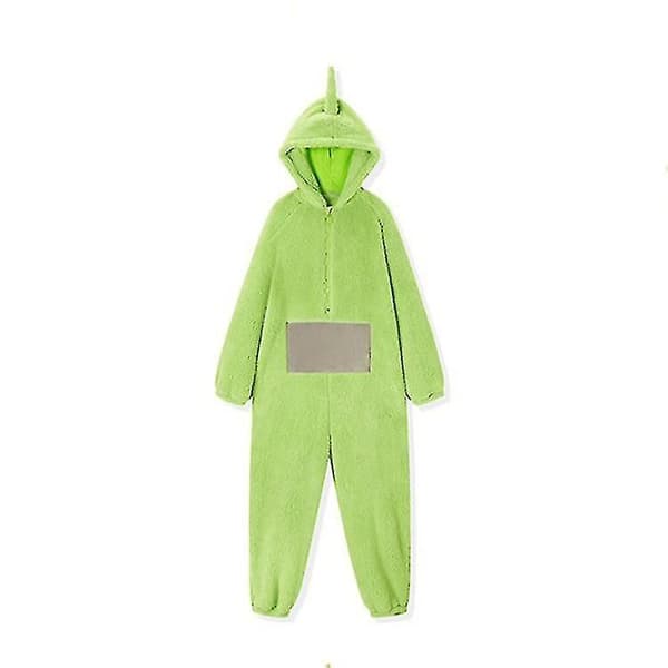 Teletubbies heldragt pyjamas til voksne, tyk koralfleece, grøn-FY-