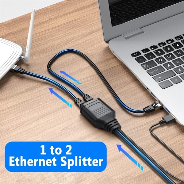 Ethernet-jakaja 1 sisään, 2 ulos, Internet-jakaja, RJ45 Naaras - Kaksois Naaras Verkkoliitin, 100 Mbps Nopea Internet-verkko LAN reitittimelle, TV-boksille