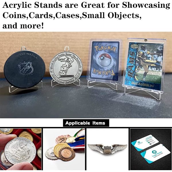 10 stk - Staffeli, gjennomsiktige plastdisplaystativer for myntdisplayer, fotorammer, medaljer