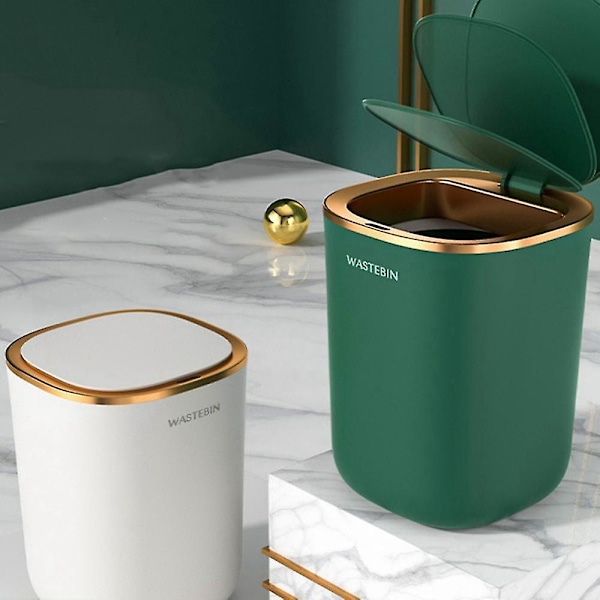 12L Skraldespand Køkken Badeværelse Toilet Affaldsspand Automatisk Induktion Vandtæt Affaldsbeholder Med L