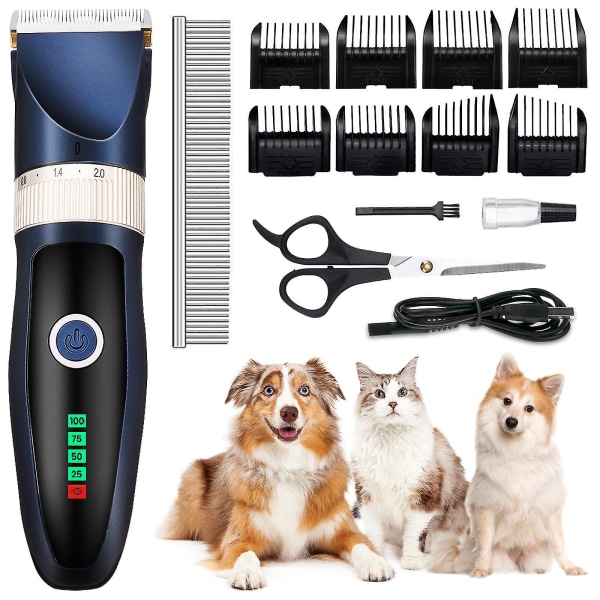 Pro Silent Pet Hair Grooming Clipper Trimmer Rakapparat Hund elektrisk rakning