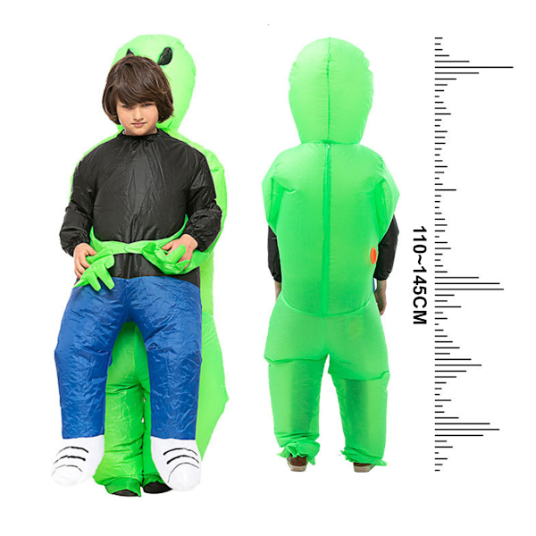 Lapselle tarkoitettu puhallettava avaruusolentoasu, hieno puhallettava asu, Halloween-cosplay-asu, fantasia-asu