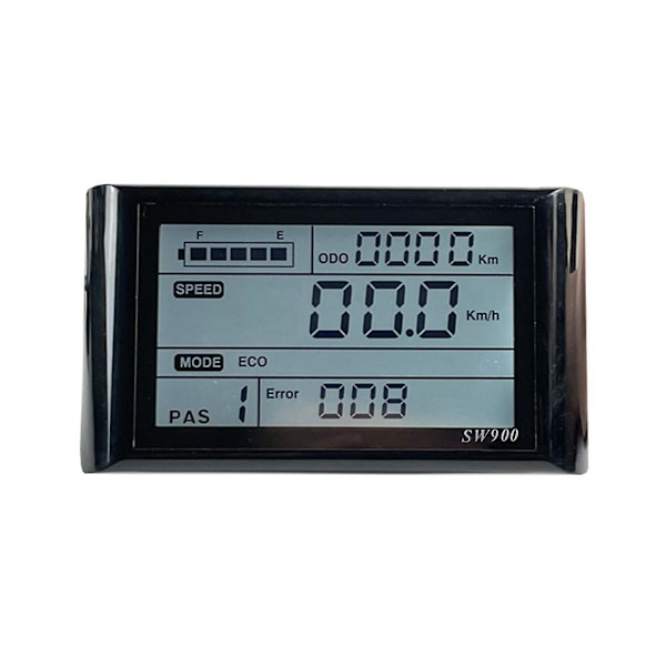 Ebike SW900 LCD Display Kontroll Elcykel Hastighedsmåler Vandtæt Stik Record Instrument Kontrol/Indstilling 24-72V