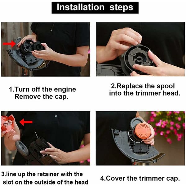 6-pakning A6481 A6485 Spoler til Black Decker Gressklipper-FY-