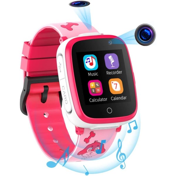 Smartwatch för barn med 2 kameror SOS Two Way Call HD Music Player 7 Pusselspel 1.54 Smart Watch med pekskärm