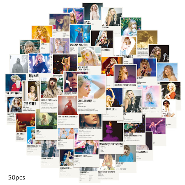 50 stk. Taylor Swift klistermærker album plakat musik dekaler til bærbare telefoner 50PCS
