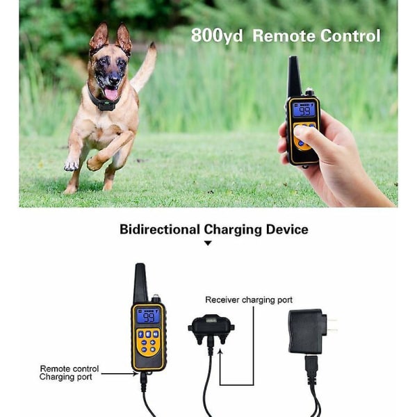 Collier De Dressage, Pour Chien Avec Beep Vibra, Collier Dressage Chien Tanche Et Rechargeable ,collier Tlcommande 800 Verges Collier Electrique ,pour