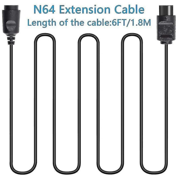 4-pack 6ft N64-kontrollerförlängningskabel Kompatibel med Nintendo 64 N64