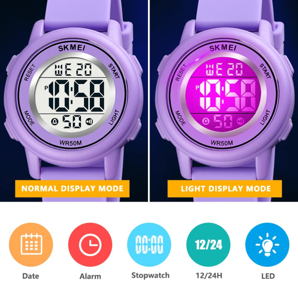 KidsWatch,WatchwithAlarmStopwatch,WaterResistantKidsDigitalSportsWatchforBoysandGirlsAges5-12