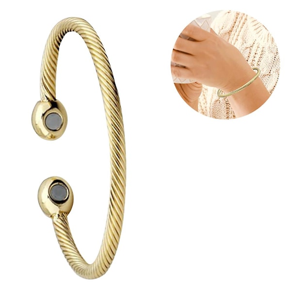Magnetisk kobberarmbånd terapi gigt smertelindring armbånd magnetisk armbånd  (FMY) Gold