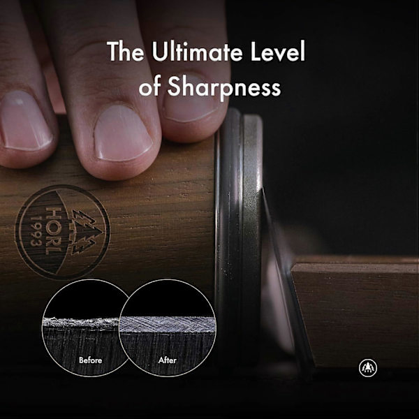 2 Walnut Rolling Knife Sharpener - Kitchen Knife Sharpener for Razor-Sharp Edges Made in Germany - Easy Knife Sharpening Kit - Roller with M-FY-