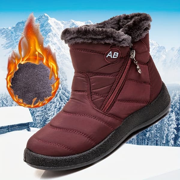 Vinterkängor för kvinnor med sidodragkedja, varmt flanellfoder EU 40 Coffee