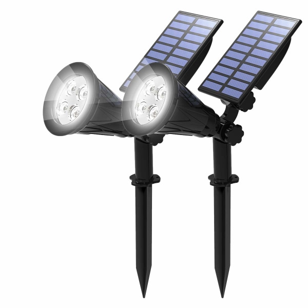 [2 Pack] LED Solar Floodlight, 4 LED Solar Lamp, Waterproof Outdoor Garden Lamp，Security Lighting Landscape Light