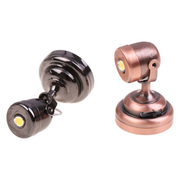 1:12 Dukkehus Miniatyr LED-lampe Vegglampe Radium Spotlight m/ Mørk Br Mørk Br Dark Bronze one size