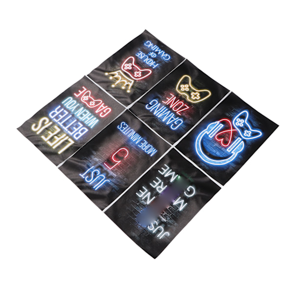 6 stk Neon Gaming Plakater 20x30cm Farverige Spilværelses Canvas Væghængning Dekoration til Drengeværelse