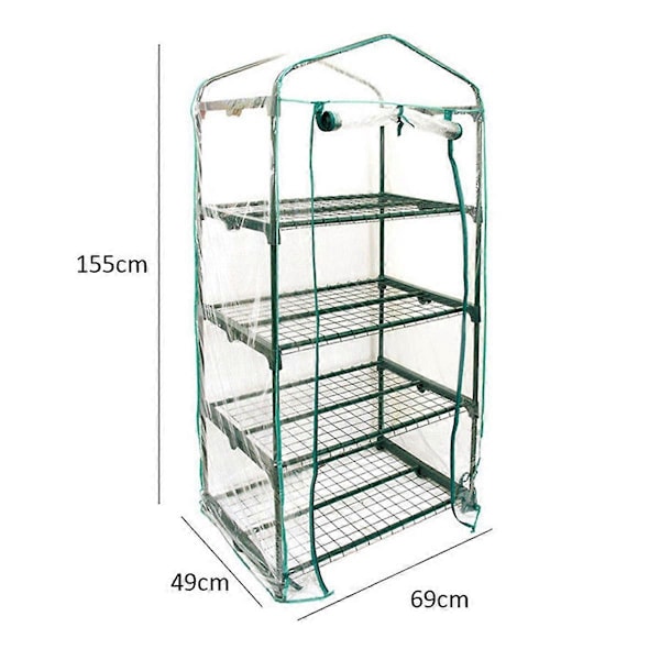Drivhusovertræk til Have 4 Niveauer 160x69x49cm Slidstærkt Plantebeskyttelse Anti-Insektbeskyttelse