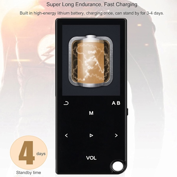 MP3-afspiller, 16 GB MP3-afspiller med Bluetooth, musikafspiller