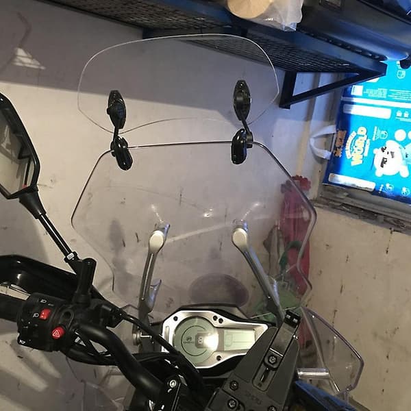 Transparent Universal Motorcycle Adjustable Windshield Extension Windscreen Spoiler Air Deflector-FY-