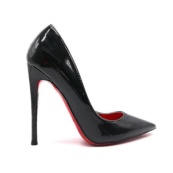 Damesko Røde Såler Pumps Nye Sexede Spidse Tå Sorte Tynde Høj Hælede Sko 8cm 10cm 6cm Lave Sexede Bryllupssko - WELLNGS 41