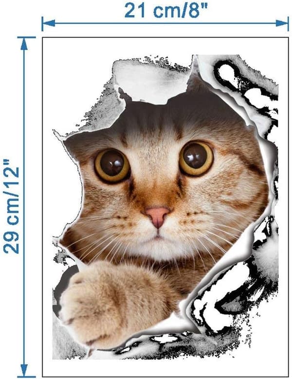 3D Wall Decals - Cat and Dog Pattern - Bathroom Bedroom - Premium Quality-FY-