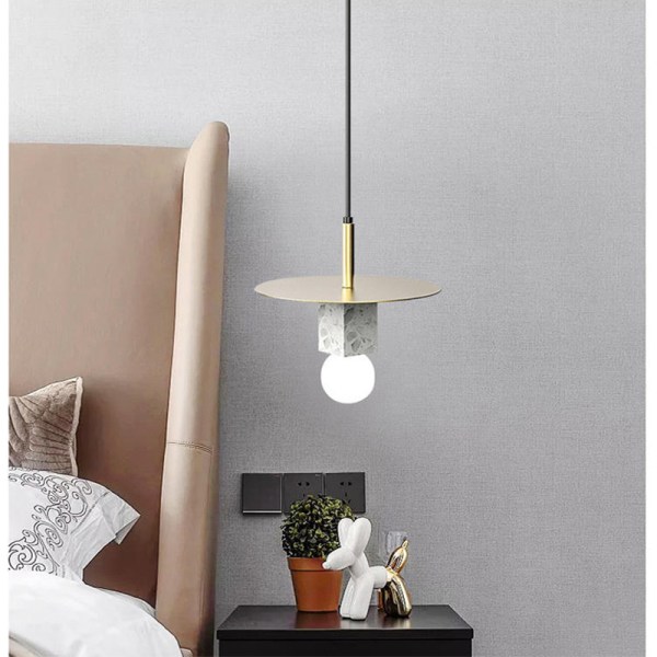 Populær varm marmor jern lysekrone, nordisk personlighed luksus postmoderne enkelt-hoved hængelampe til spisestue, soveværelse