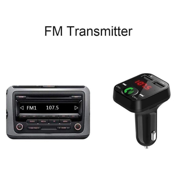 FM-sender X10 med Bluetooth Handsfree 4 i 1 Svart Black Black Svart