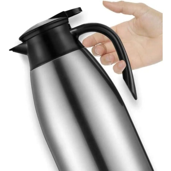Isolerad kanna Kaffekanna i rostfritt stål Dubbelväggisolerad kaffe- och tekannor 2L termos kaffekanna
